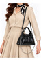 Women's Black Chain Strap Detailed Hand and Shoulder Bag-Bd10123Bd