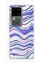 Vivo V30 5g Compatible Purple Blue Wavy Line Printed Transparent Phone Case
