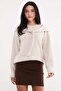 Ruffled Skirt, Crew Neck, Loose Knit Sweater - 2