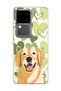 Vivo V30 5g Compatible Yellow Dog Green Heart Printed Transparent Phone Case