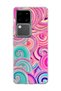 Vivo V30 5g Compatible Pink Turquoise Spiral Printed Transparent Phone Case