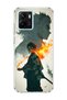 Vivo Y15S Compatible Anime Fire Shadow Printed Transparent Phone Case
