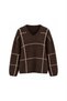 Varelle Plaid Knitwear Sweater – Women's V-Neck Oversized Cut Long Sleeve Patterned Knitted Sweater - 3