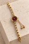 Borry Women's Gold Color Claret Red Dial Stone Bracelet Wristwatch Heart Figured Elegant Quartz Watch