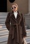Fox Coat with Zipper Detail on the Collar Tsd260346 Bitter Brown - 3