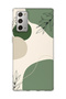 Samsung Galaxy Note 20 Compatible Green Abstract Leaf Printed Transparent Phone Case