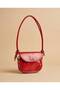 Women's mini shoulder bag crossbody with red detail - everyday chic - 2
