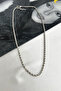 Silver Color Thin Twisted Rope Chain Necklace (45cm) - 3