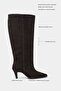Kontes Bitter Brown Genuine Leather Pointed Toe Women's Heeled Boots - 2