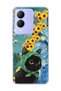 Vivo Y17S Compatible Starry Night Black Cat Printed Transparent Phone Case