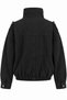 4987 Women's Gabardine Stand Collar Pocket Bomber Jacket Black - 3
