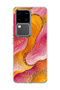 Vivo V30 5g Compatible Gold Glitter Wave Printed Transparent Phone Case