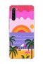 Redmi Note 8 Compatible Pink Purple Coast Printed Transparent Phone Case