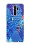 Redmi Note 8 Pro Compatible Blue Crayon Printed Transparent Phone Case