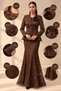 Women's Peplum Jacket Skirt Two-Piece Set - Tie Back Jacket and Lined Long Lace Skirt - 7