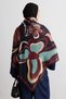 140X140 Palette Patterned Cotton Shawl Scarf Black - 2