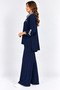 Plus size shirt collar knitwear suit navy blue - 4