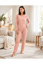 Women's Viscose Pajama Set Long Sleeve Crew Neck Patterned Trousers Modern Homewear Home Clothing 79-157 - 3