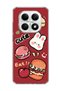 Redmi Note 15 4g Compatible Cute Rabbit Burgundy Printed Transparent Phone Case