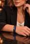 Men's Navy Blue Knitted Leather Black Beaded Blue Stone Detailed 3-Piece Bracelet - 4