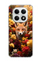 Redmi Note 15 4g Compatible Transparent Phone Case with Fox and Flowers Print