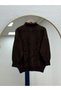Lütfiye 3 Button Collared Soft Sweater-Kr6043 Brown - 6
