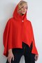 Women's red hooded button-down unlined cape alc-x15927