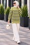 Bicycle collar striped knit tunic