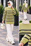 Bicycle collar striped knit tunic - 3