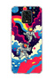 Redmi Note 9 Pro Compatible Astronaut and Rainbow Printed Transparent Phone Case