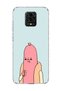 Redmi Note 9 Pro Compatible Funny Sausage Character Printed Transparent Phone Case