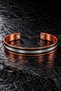 Men's Black Flat Crushed Leather Model Magnetic Model Copper Bracelet - 2