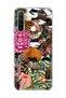 Redmi Note 8 Compatible Wild Animal Collage Printed Transparent Phone Case