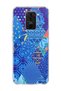 Redmi Note 9 Compatible Blue Blue Print Transparent Phone Case