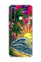 Redmi Note 8 Compatible Palm Wave Sunset Printed Transparent Phone Case