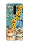 Redmi Note 8 Pro Compatible Starry Night Two Cats Printed Transparent Phone Case