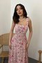 Pink Floral Viscose Dress - Pink - 3