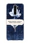 Redmi Note 8 Pro Compatible Navy Blue Tulip Printed Transparent Phone Case