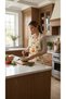 Duck Fabric Kitchen Apron 68X74 cm – Pumpkin and Sunflower Patterned, Water Repellent Stain-Resistant Women's Kitchen Apron - 3