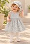 Baby girl floral print summer sundress with bow back and straw hat - 2-piece set (6-24 months) - 3