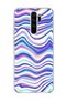 Redmi Note 8 Pro Compatible Purple Blue Wavy Line Printed Transparent Phone Case