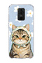 Redmi Note 9 Compatible Scarf Cat Daisy Printed Transparent Phone Case