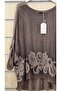 Silk Blouse with Knitted Back and Embossed Sequin Detail - 2