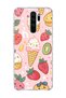 Redmi Note 8 Pro Compatible Ice Cream Strawberry Pink Printed Transparent Phone Case
