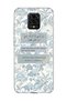 Redmi Note 9 Pro Compatible Light Blue Flower Prayer Printed Transparent Phone Case