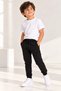 Girls' and Boys' Comfortable Black Sweatpants with Belt and Pockets - 2