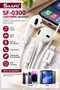 SF-0300 Lightning Wired Earphones with Microphone & In-Line Controls - White - 2