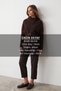 Women's coffee batwing sleeve turtleneck asymmetrical hem tie-front sweater alc-x15879 - 2