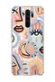Redmi Note 8 Pro Compatible Abstract Face and Eye Printed Transparent Phone Case