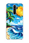 Redmi Note 8 Pro Compatible Palm Sun Wave Printed Transparent Phone Case